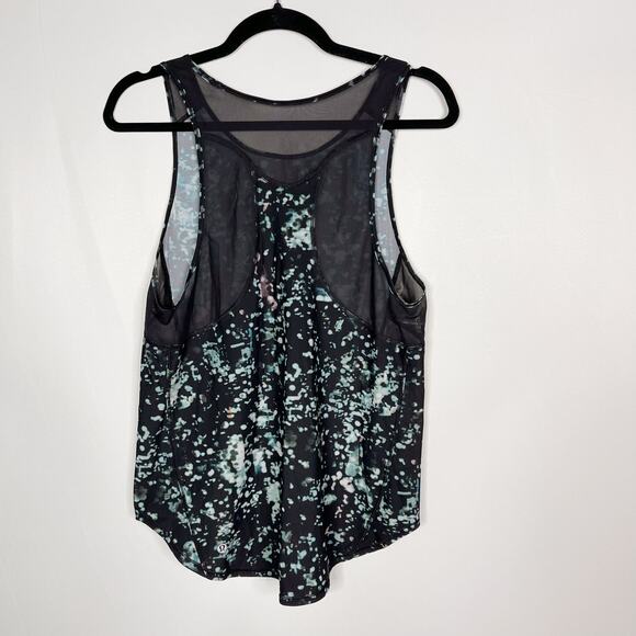 Lululemon Womens 8 Sculpt Tank II Pixel Haze Multi Black Mesh Piecing High Neck - Picture 2 of 9